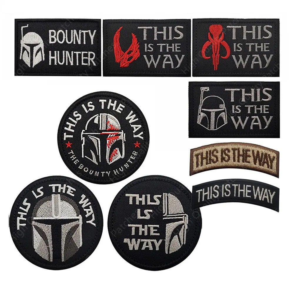 Parche bordado de Planet Bounty Hunter, parche mágico de doble cara, parche de tela bordado, parche militar de costura de gancho y anillo - imagen 5