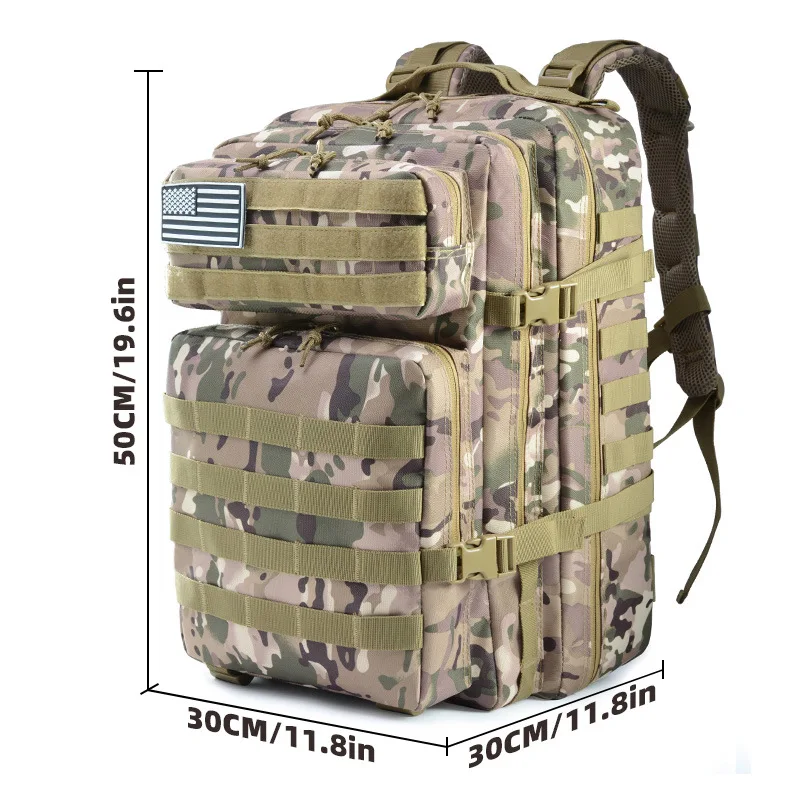 Mochila de camuflaje para hombre y mujer, bolsa táctica de tres niveles, bolsa de escalada, mochila de senderismo de nailon, 50L/30L, nuevo - imagen 5