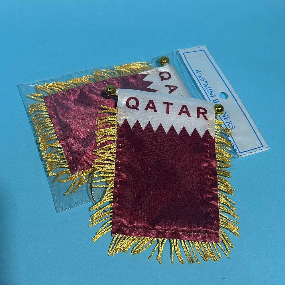 Mini bandera coche Qatar 8x12 cm poliéster doble cara - imagen 5