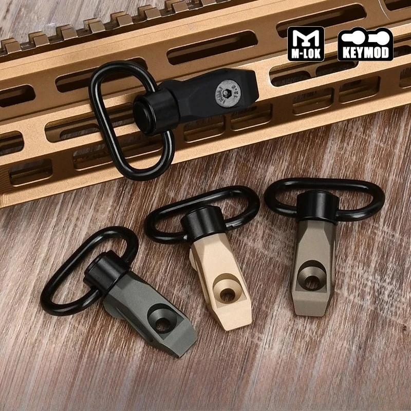 Hebilla giratoria de eslinga SI QD de Metal táctico rápido, montaje de Base de eslinga Vertical, riel Mlok Keymod de 20mm, botones de presión de Metal con logotipo - imagen 2