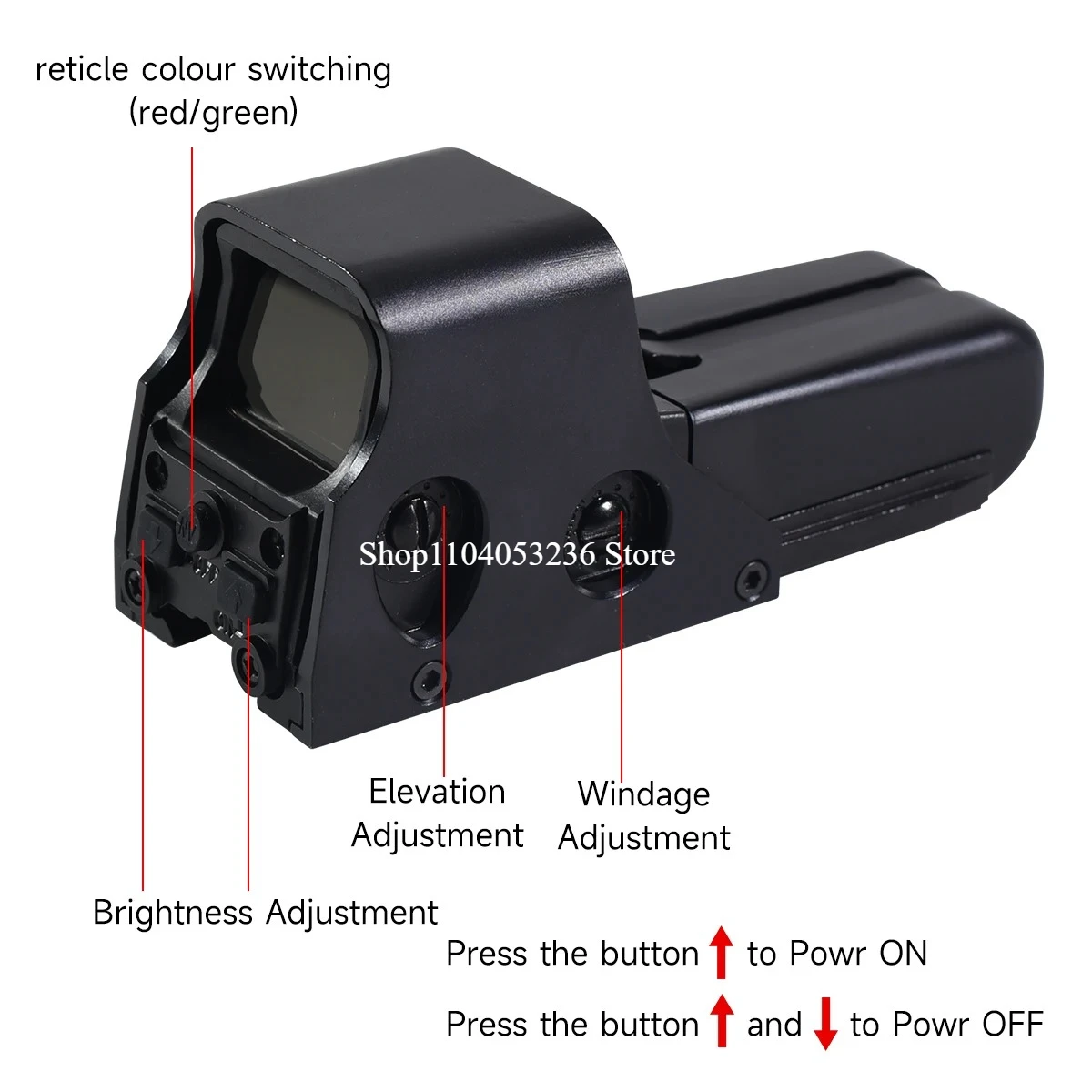 552 holográfico rojo punto verde mira táctica óptica caza Rifle escopeta 20mm Rail RifleScope con marcado - imagen 2