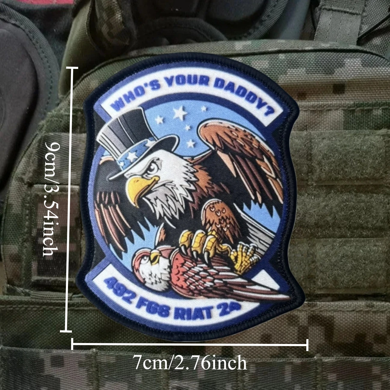 Parches impresos con insignia de moral de águila táctica para ropa, apliques personalizados militares tácticos, pegatinas para mochila con gancho y bucle - imagen 3