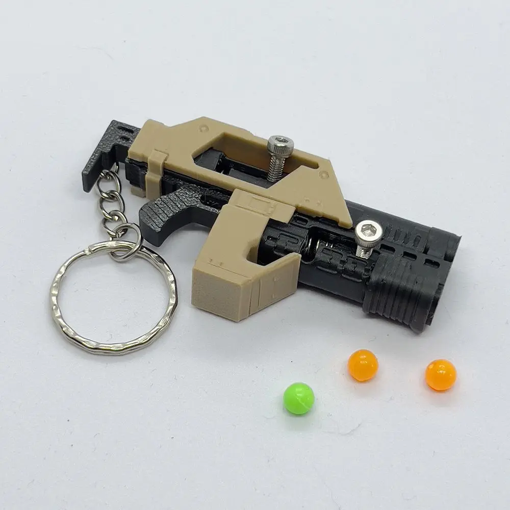 LLavero de Rifle de pulso M41A, juguete funcional BB Blaster, Mini llavero de juguete con pistola BB, llavero impreso en 3D, juguetes de descompresión, regalo para niños - imagen 3