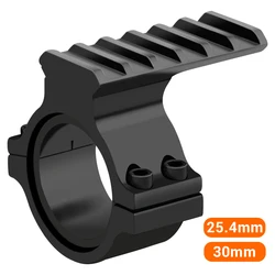 Adaptador de montaje para mira de linterna de Rifle de 25,4mm/30mm con soportes de abrazadera de barril de luz de riel para linterna óptica de mira láser
