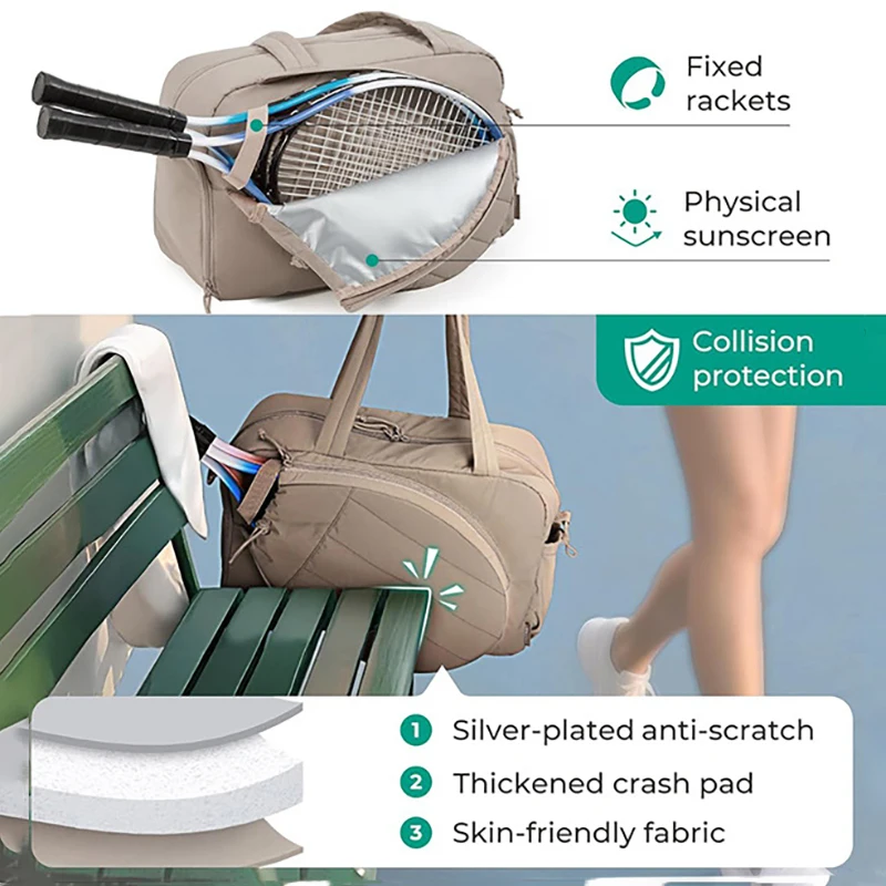 Bolso para raquetas de bádminton y tenis, entrenamiento deportivo al aire libre, senderismo, Camping, bolso de hombro, gimnasio, Fitness, Yoga, equipaje de viaje, lona - imagen 3