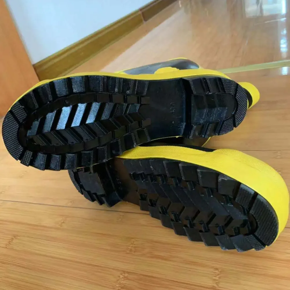 Certificación de la UE Botas de rescate de emergencia de cilindro alto Botas de combate de bombero Botas de protección contra incendios Botas de fuego antideslizantes de goma - imagen 3