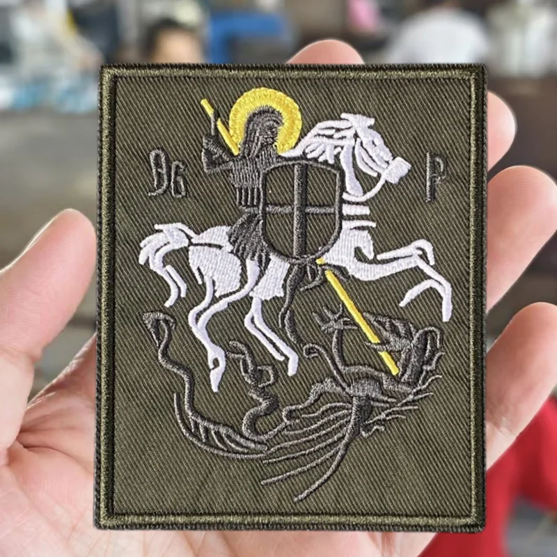 Parche Caballero San Jorge militar – Bordado Velcro para brazalete - imagen 3