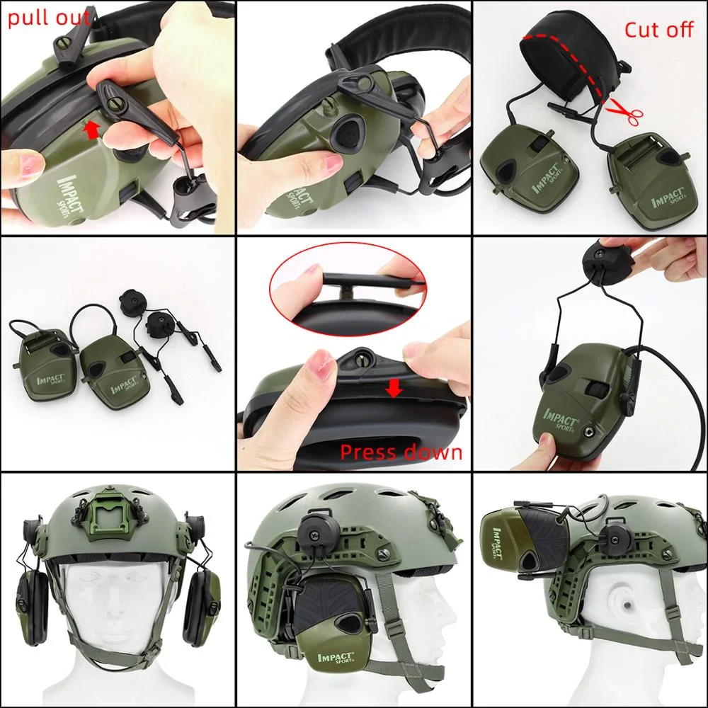Adaptador de riel para casco ARC OPS-CORE de nueva generación, soporte táctico para auriculares de tiro, para Walker's/Hunter Leight - imagen 2