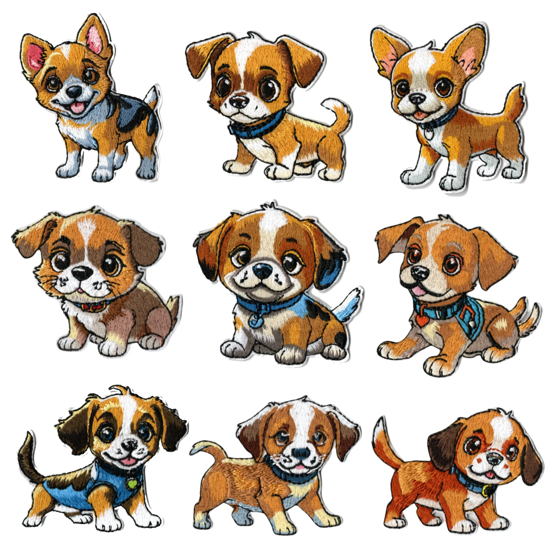 Parche para planchar, parche de tela bordado de la serie de cachorros de moda de dibujos animados, parche de costura de varias acción para cachorros bonitos - imagen 2