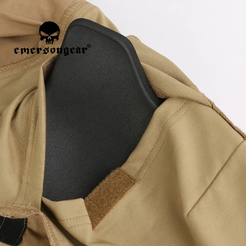 Emersongear coderas de algodón de 10mm TPE equipo de protección de combate Airsoft caza al aire libre entrenamiento deportivo táctico BK para camisas