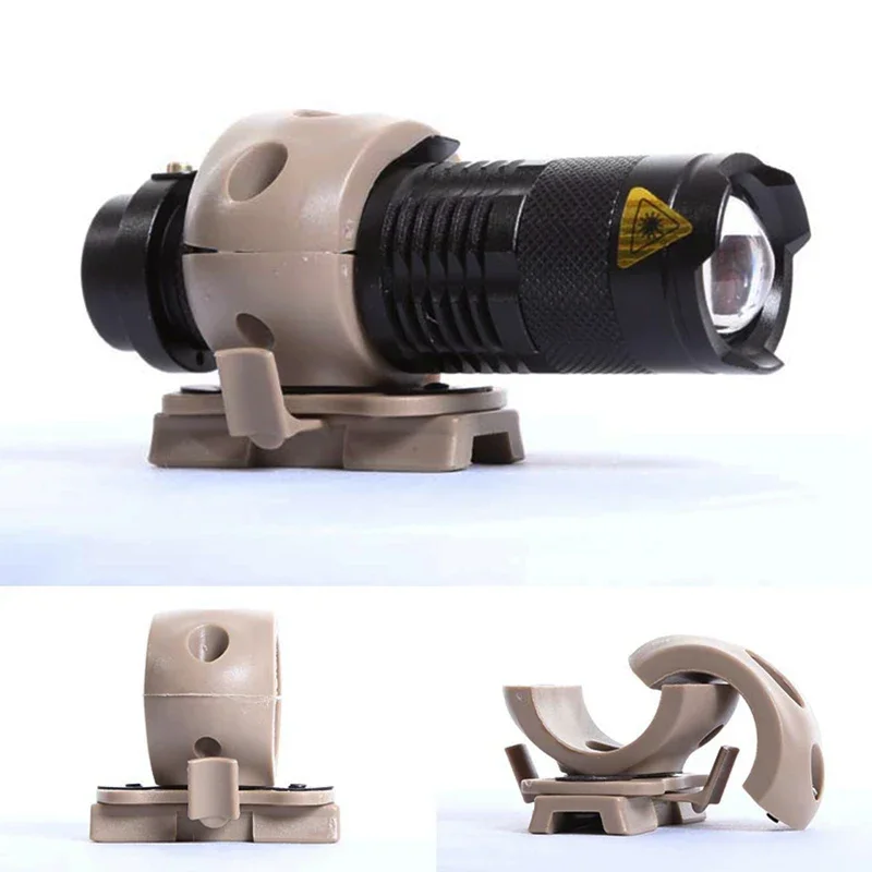 Soporte para linterna, soporte para linterna portátil, soporte para linterna de liberación rápida, abrazadera, accesorio de montaje con Clip para cascos rápidos MICH - imagen 2