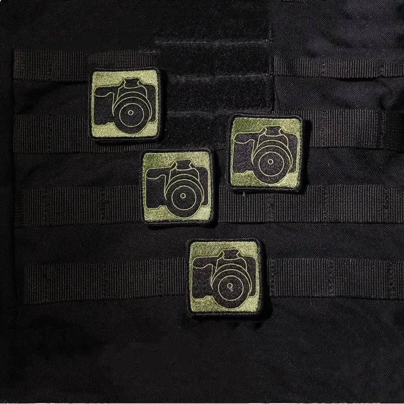 Insignia de moral de fotografía táctica, bordado de medalla de fotógrafo, parches de gancho y bucle, parche táctico de cámara, pegatinas de mochila DIY - imagen 5