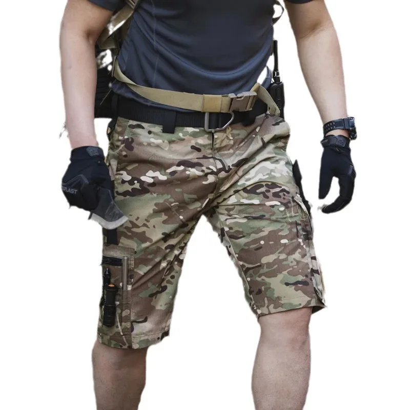 Pantalones cortos tácticos para hombre con múltiples bolsillos, pantalones cortos de adiestramiento al aire libre, pantalones cortos de cinco puntos resistentes al desgaste, transpirables e impermeables - imagen 5