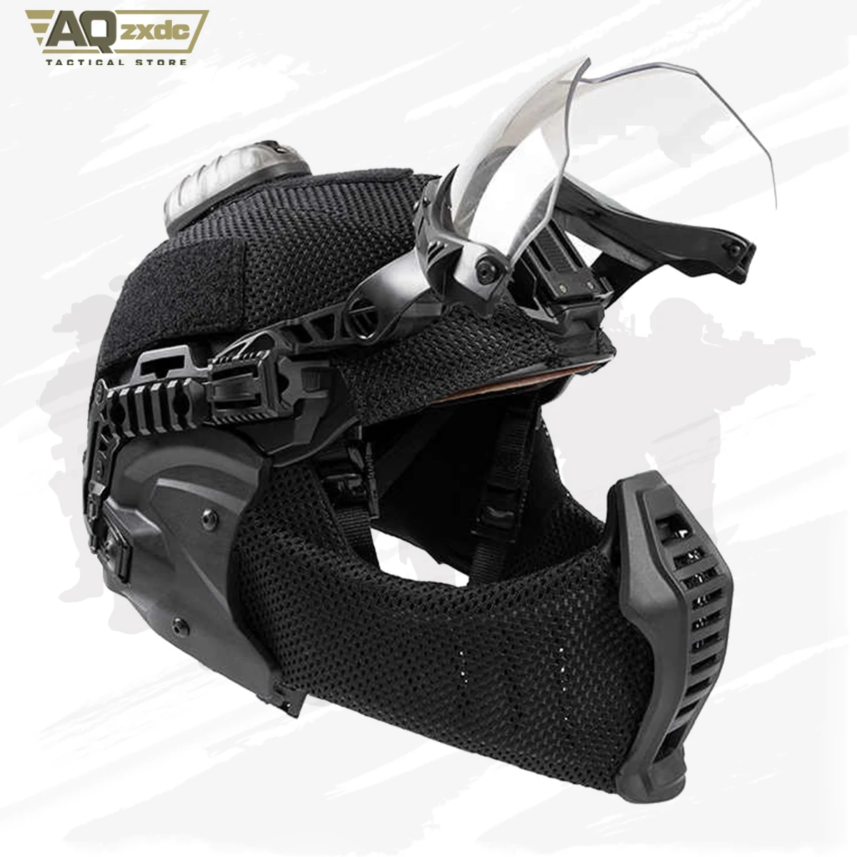 AQzxdc Casco EX para exteriores Máscara especial Cara para las orejas Máscara para todo terreno Protección para los oídos y la cara Protección de media cara CS Field - imagen 4