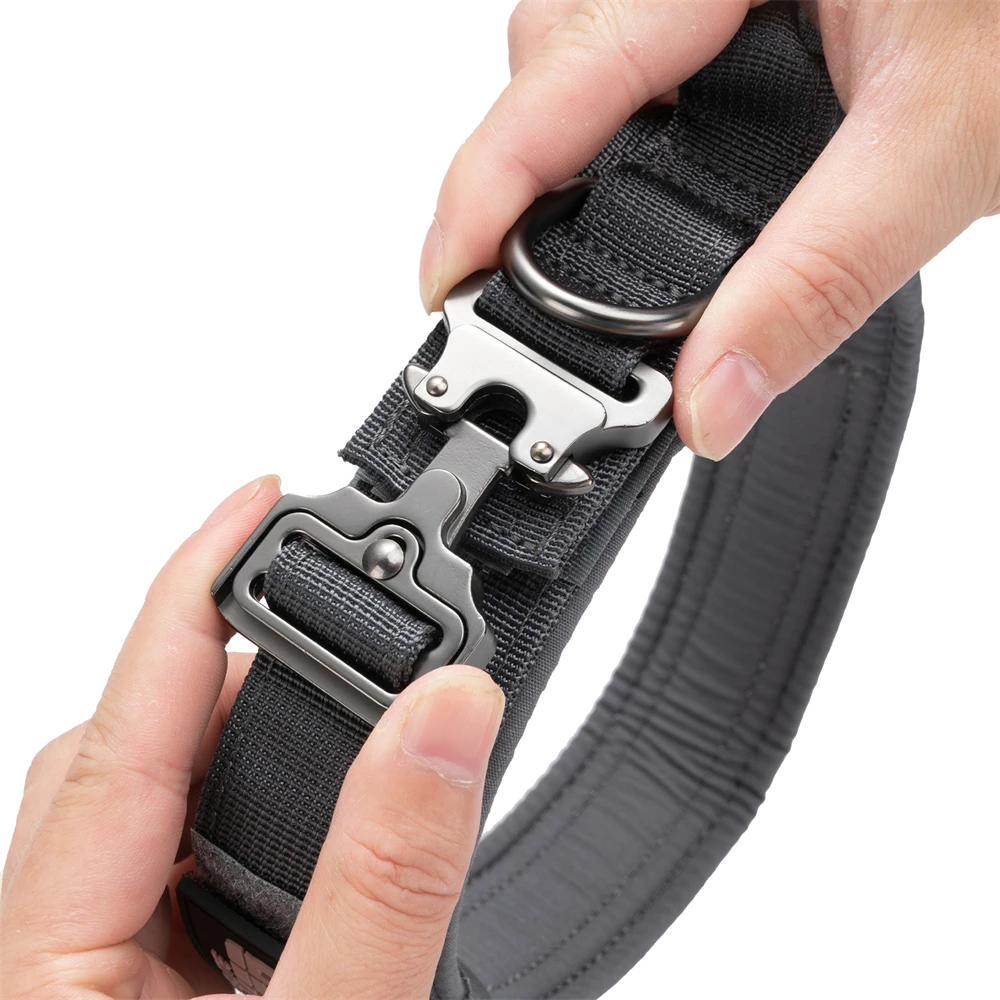 Collar táctico para perro, collares para perros medianos y grandes de camuflaje para entrenamiento a caminar, Collar duradero para perro Shepard alemán - imagen 3