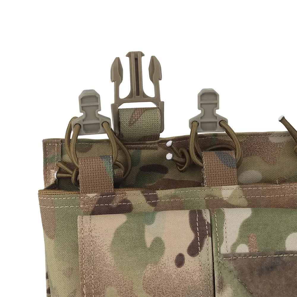 Bolsa táctica con Panel frontal, accesorio para chaleco de caza Airsoft, con cordón de choque, para cargador GP, AR 15 MAG, 5,56 - imagen 5