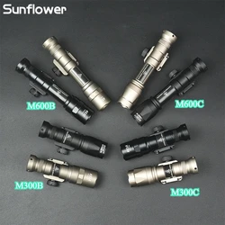 Linterna táctica SF M300C M300B M600C M600B luz de explorador con interruptor de presión 600 lúmenes AR15 Airsoft armas de caza luz de pistola