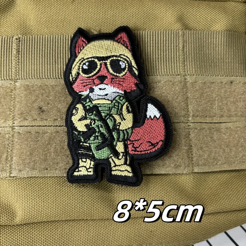 FOX SNIPER moral parches tácticos bordados, Parche de gancho y bucle, insignia militar de guerra de Ucrania, brazalete, pegatinas de mochila - imagen 5
