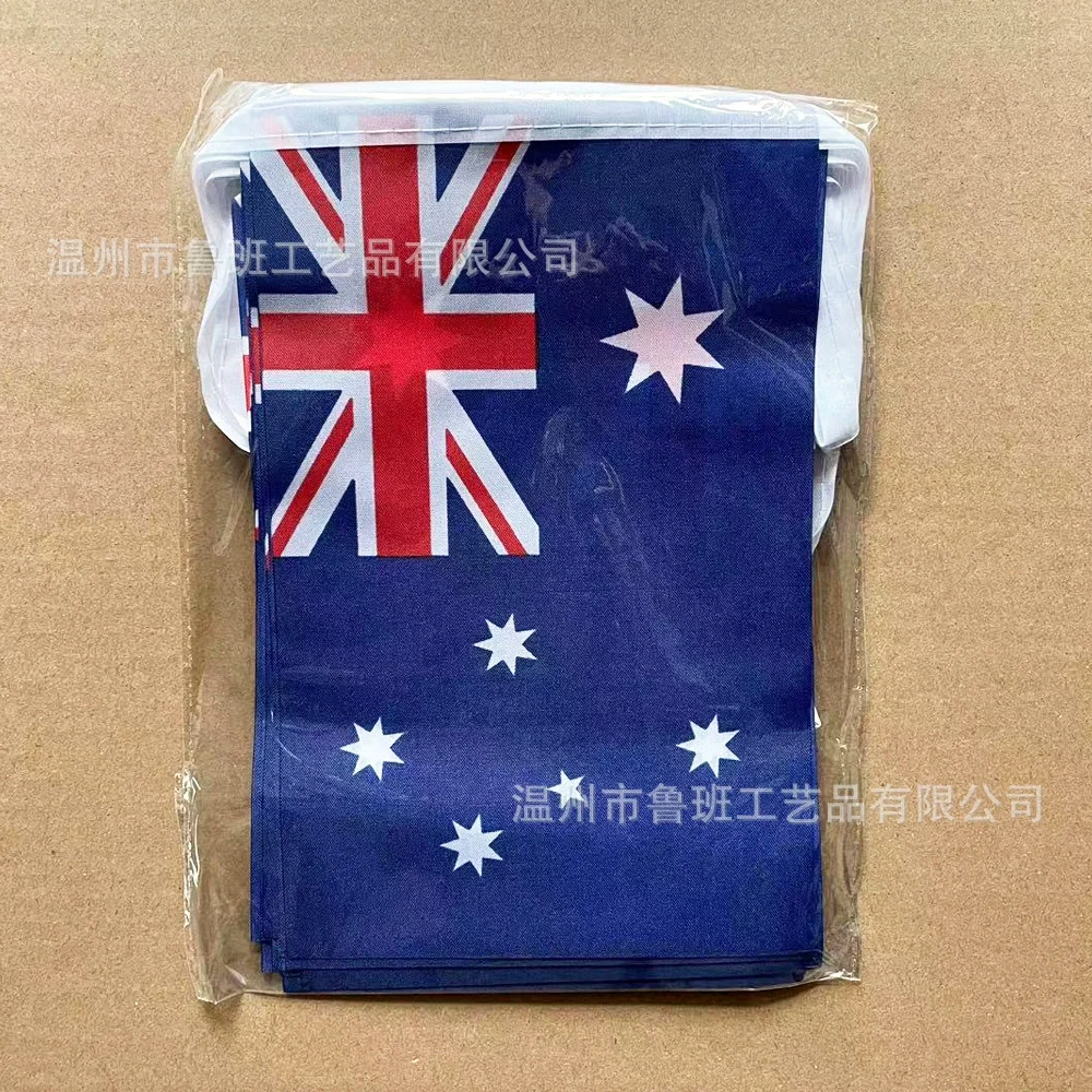 BANDERA DE SKY 14x21cm banderines de Australia 20 unids/paquete banderín cadena Banner Festival fiesta vacaciones para decoración