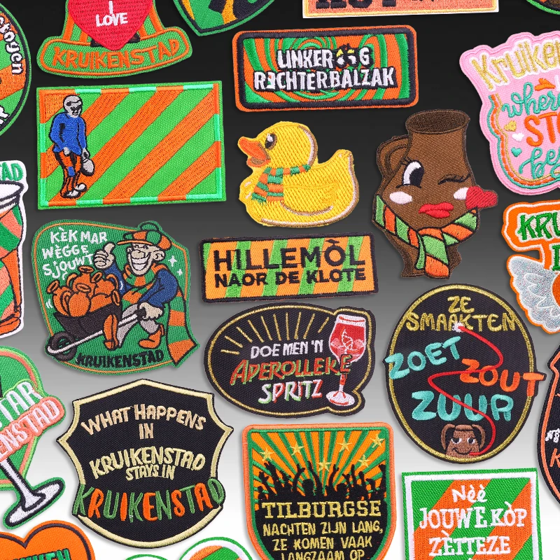 Nuevos parches de Carnaval de Países Bajos, parches bordados con emblema de Kruikenstader para costura de ropa en apliques, parche decorativo Tilburg - imagen 2