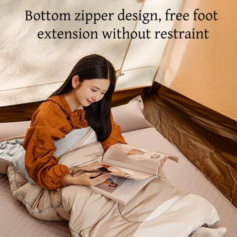 Saco de dormir ultraligero para acampar, sacos de dormir impermeables para viajes al aire libre, senderismo, 4 estaciones - imagen 4