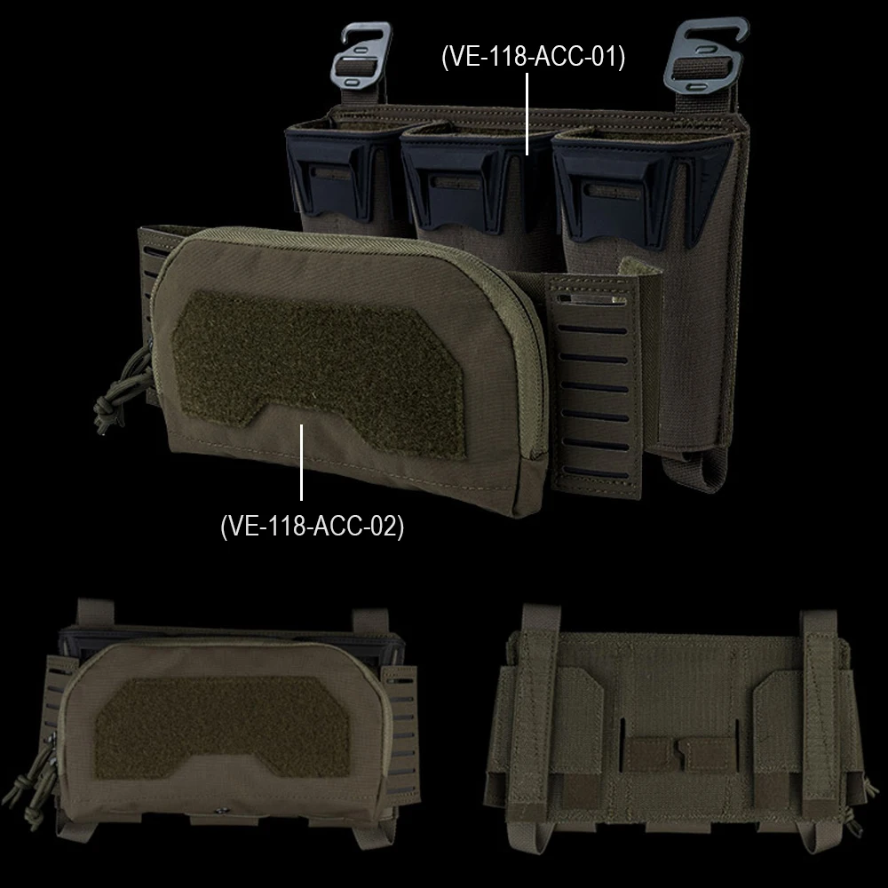 Bolsa de almacenamiento táctica de segunda capa estilo camuflaje para administrador, bolsa Triple Mag de calibre múltiple, chaleco Airsoft, accesorio portador de placa - imagen 5