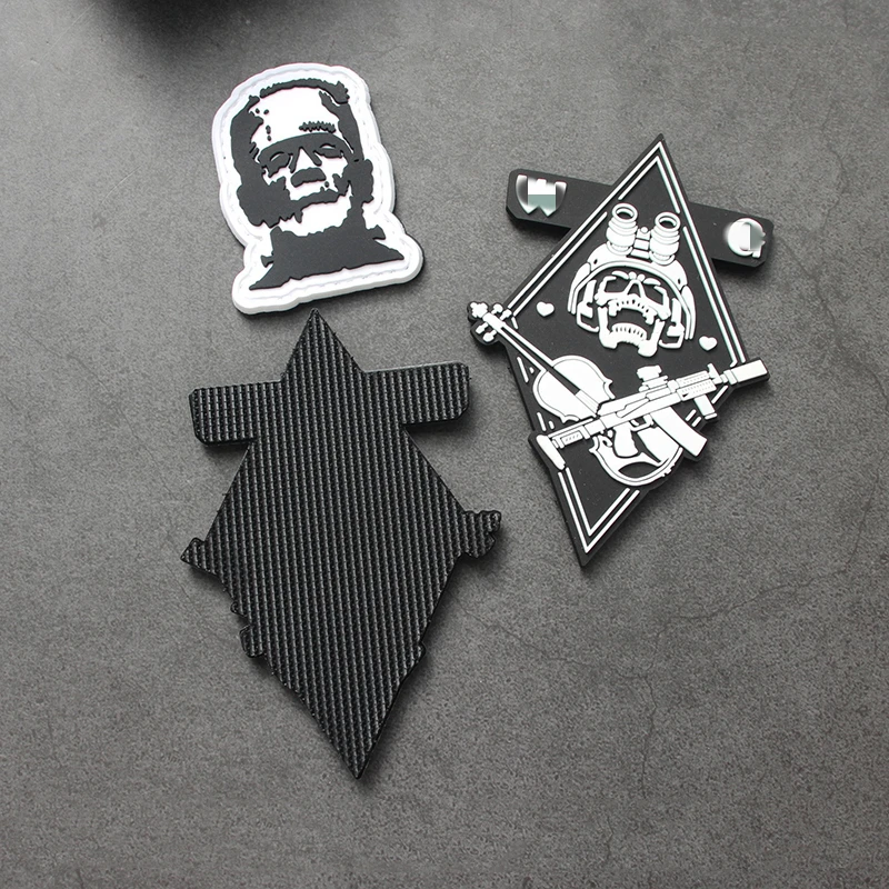 Parche luminoso de PVC de Victor Frankenstein, insignia táctica de calavera de científico de terror de ciencia ficción para decoración de bolsa de ropa - imagen 3