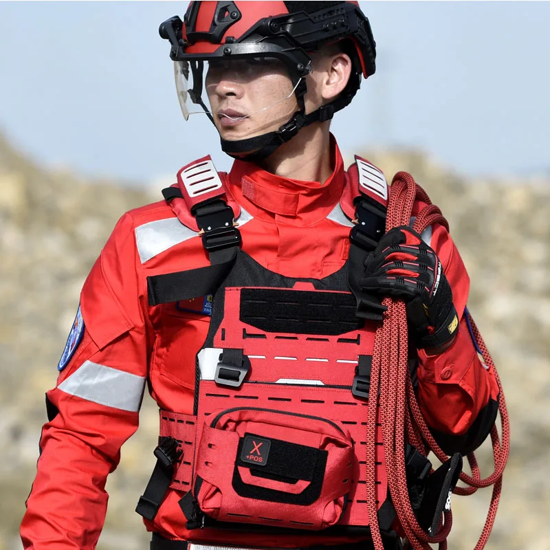 Chaleco táctico ligero módulo MOLLE equipo de entrenamiento de desmontaje rápido chaleco de rescate de protección transpirable - imagen 4