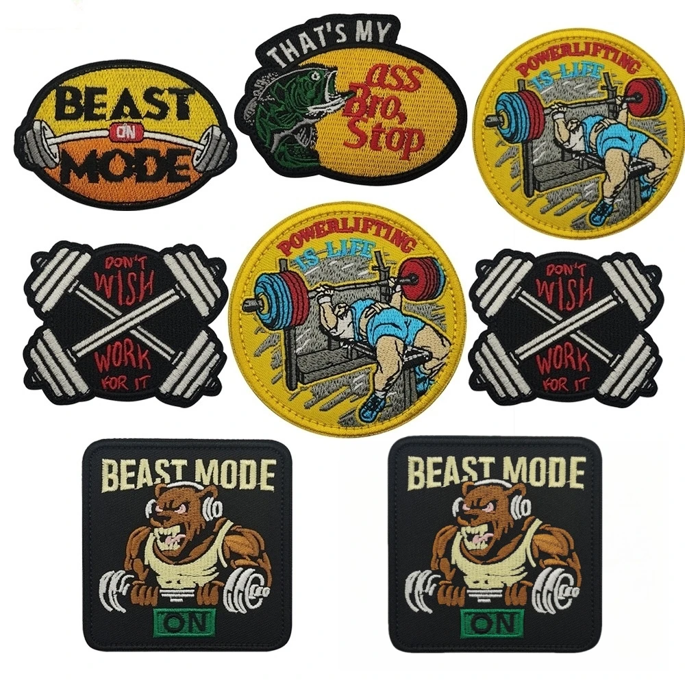 Insignia de moral de la serie Fitness, pesca divertida, eso es mi parches bordados de gancho y bucle para ropa, accesorios militares, brazalete
