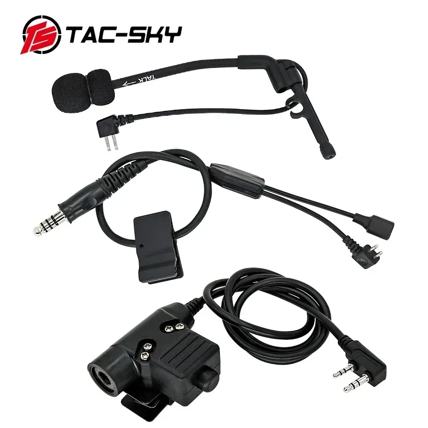 Kit de línea Y TAC-SKY, compatible con micrófonos U94 PTT o PELTO PTT y Comta para auriculares COMTAC de caza al aire libre - imagen 3