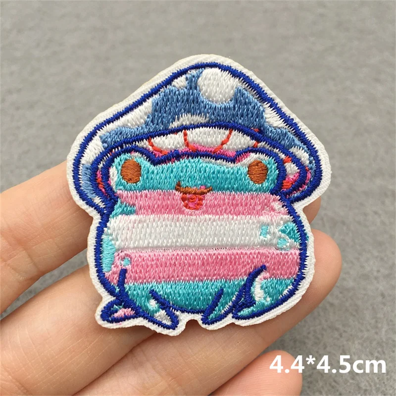 Parches bordados de animales para ropa, apliques de costura DIY, dibujos animados de gato/Rana, parches para planchar en la ropa, parche Fusible - imagen 5