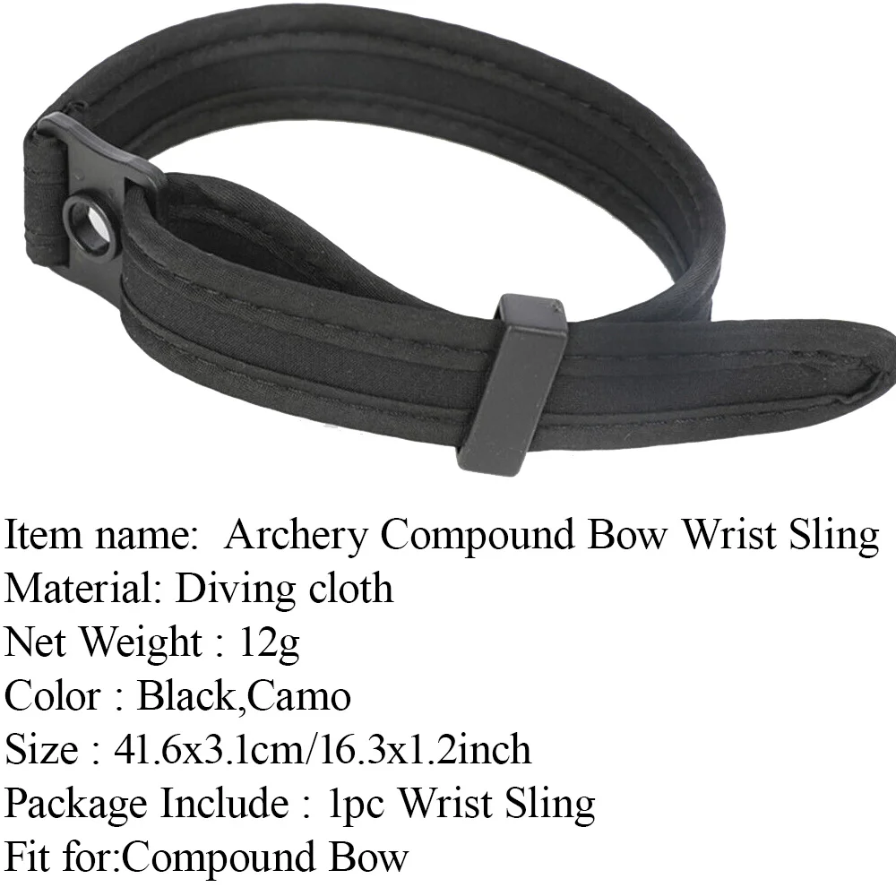 Eslinga de muñeca con arco para tiro con arco, correa ajustable para mano izquierda y derecha, agarre cómodo, accesorios de tiro al objetivo de caza para principiantes - imagen 2