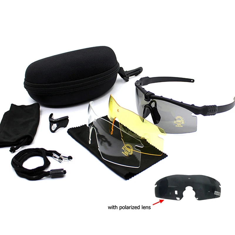 Gafas militares de caza con pistola de aire, gafas tácticas para exteriores UV400, gafas de sol polarizadas deportivas, gafas protectoras para tiro con pistola de aire - imagen 5