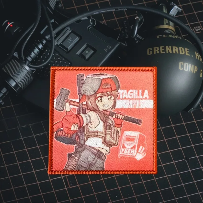 Parche táctico de Chica de Anime con gancho y bucle, brazalete militar, insignia de moral, parches para ropa, pegatinas para mochila - imagen 2