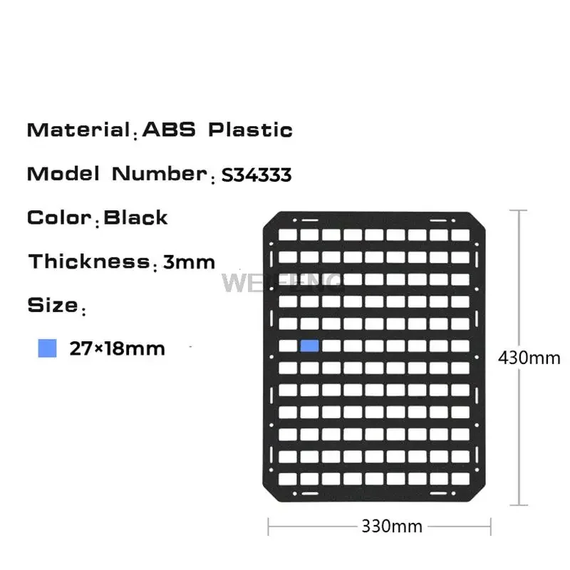Organizador de respaldo de asiento de vehículos, paneles tácticos Molle para almacenamiento Modular, accesorios interiores de plástico ABS para coche, correa de cinta Molle - imagen 4
