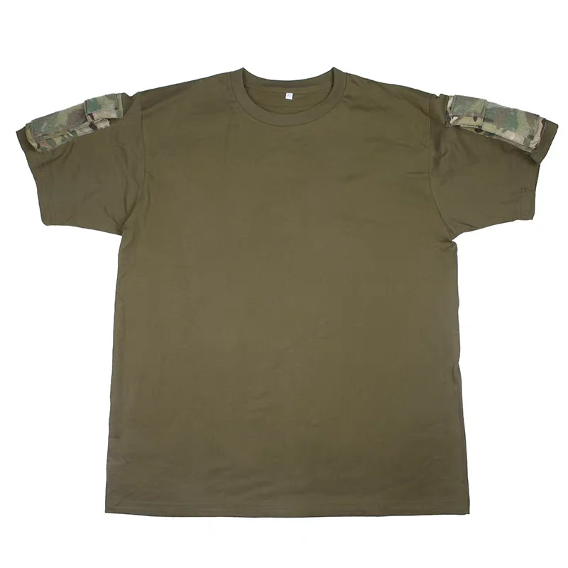 Camiseta de manga corta táctica de camuflaje de algodón de verano MCBK negra