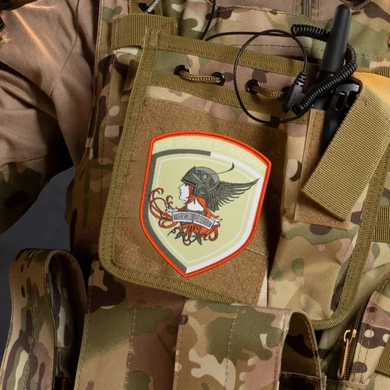 Ace Combat-insignia de los fantasmas de la moral de Ragriz, parche tejido, equipo militar táctico, brazalete, gancho y bucle, pegatinas para mochila y ropa - imagen 4