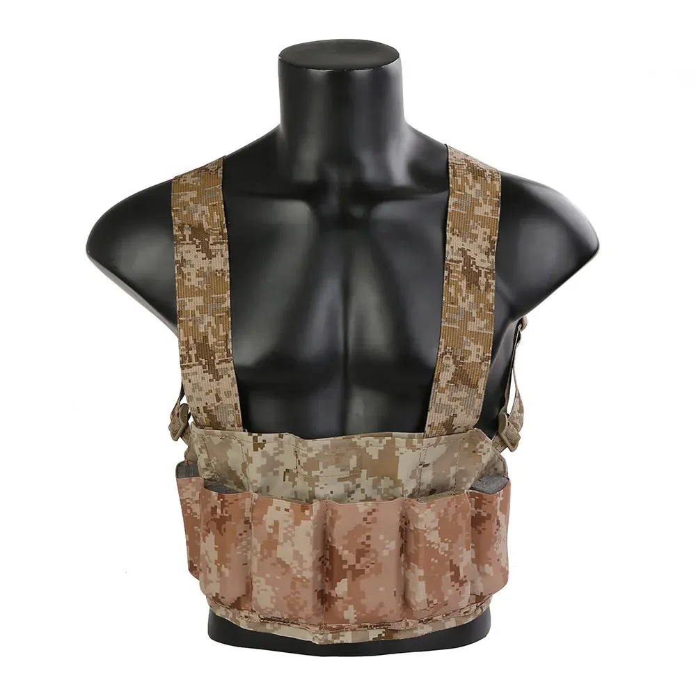 Emersongear-plataforma de pecho de SCAR-H de velocidad táctica con 6 cartuchos para Rifle, bolsa Mag, Panel para chaleco de caza, portador de placa, nailon Airsoft - imagen 5