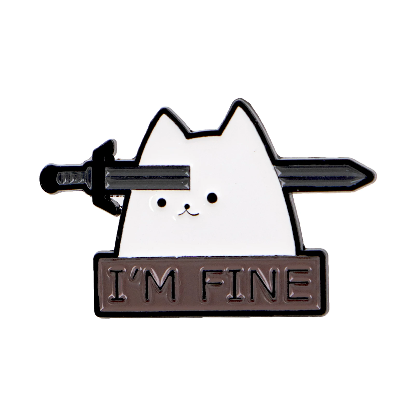 Broche esmaltado gato - alfiler de solapa metálico para mochila - imagen 2