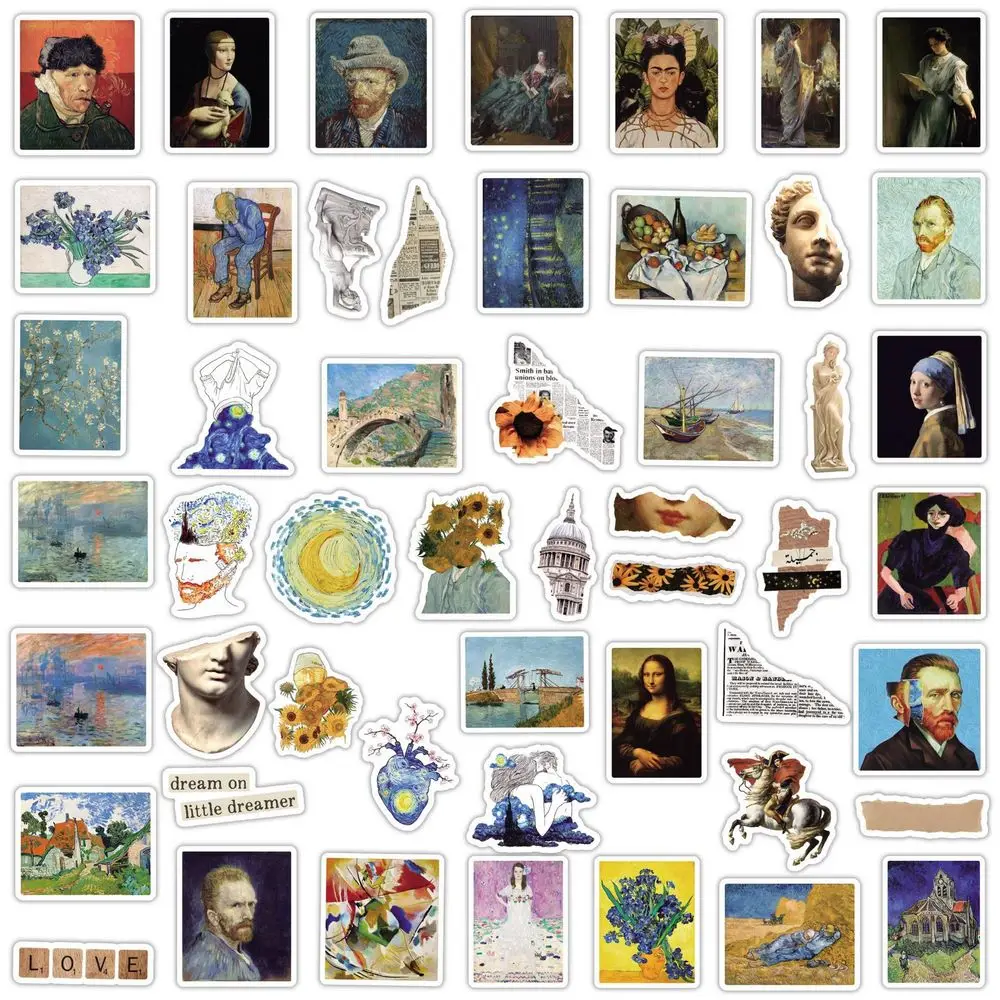 Pegatinas impermeables graffiti artistas estilo Van Gogh y Da Vinci - imagen 4