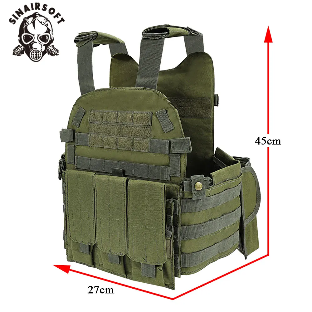 SINAIRSOFT-Chaleco táctico de nailon, armadura corporal, portador de caza, equipo Airsoft, chaleco MOLLE de combate, chaleco portador de placa de camuflaje - imagen 2