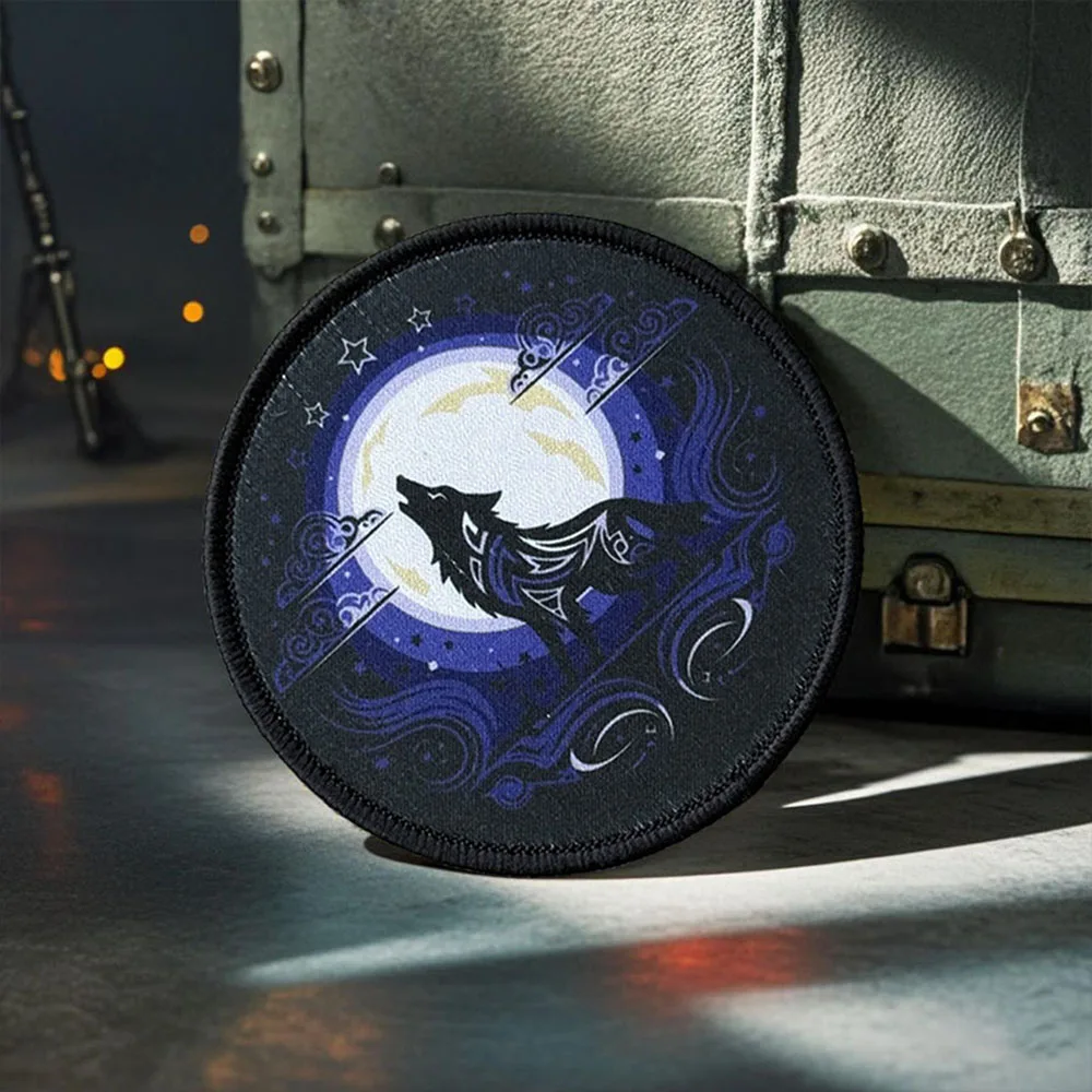 Parche de insignia de moral de lobo, brazalete con gancho impreso, emblema militar, ropa táctica, pegatinas para mochila - imagen 5