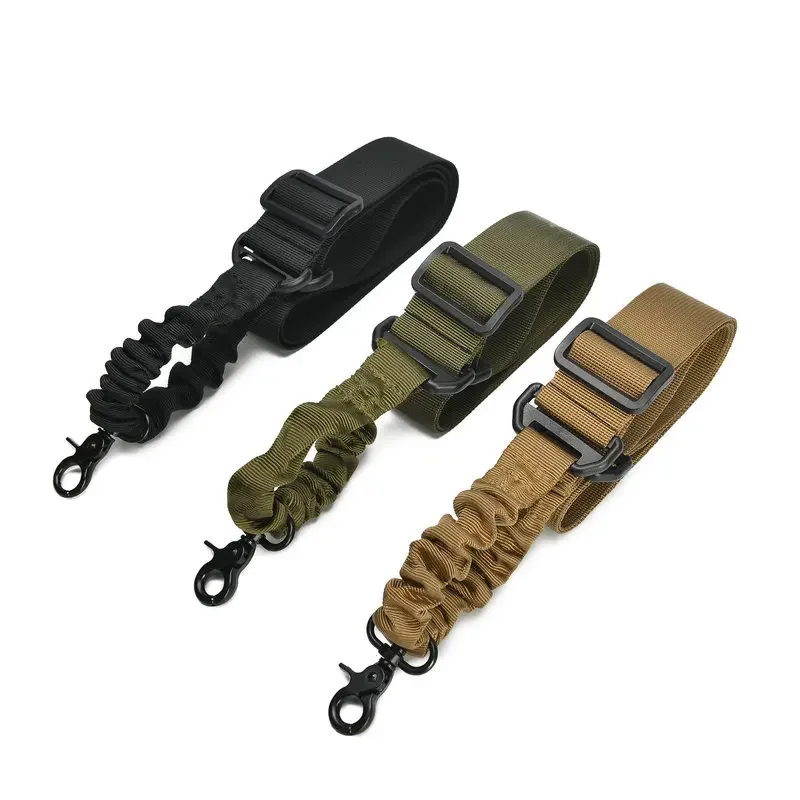 Táctico al aire libre Nylon acero solo 1 un punto Bungee Rifle pistola Airsoft Amy Rifle Sling caza arma Correa accesorios de tiro - imagen 2