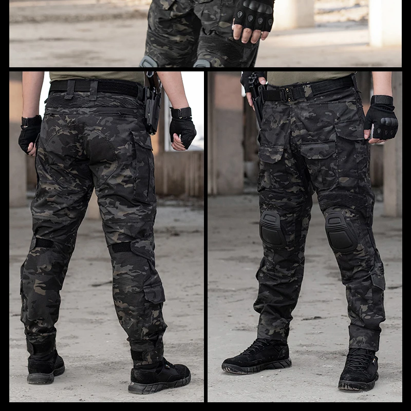 HAN WILD-pantalones de combate G3 para hombre, pantalones tácticos con almohadillas para senderismo, Camuflaje, Safari, Airsoft, resistentes al desgaste, versión mejorada