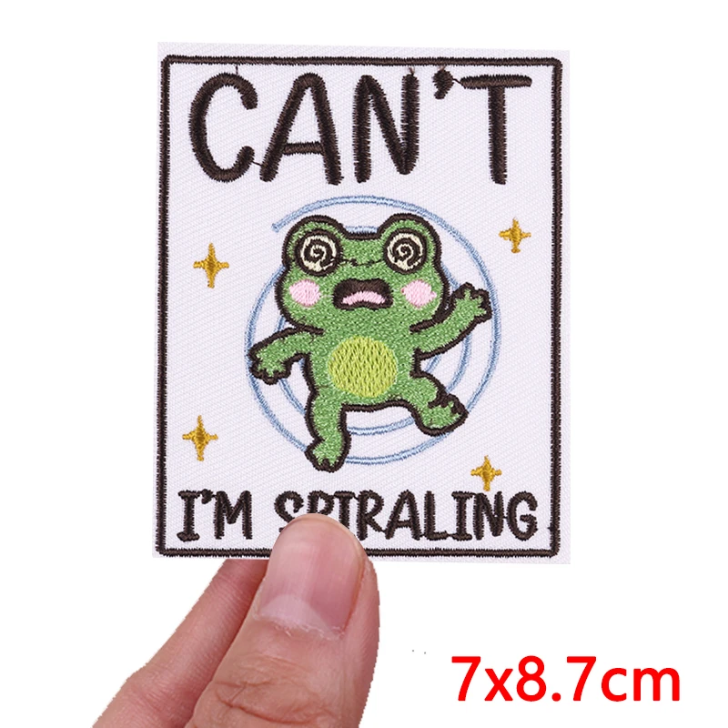 Nuevos parches bordados de animales de dibujos animados, parche de ganso, Rana, gato, parches para planchar para ropa, sombreros, chaquetas, mochila, insignias bordadas - imagen 3