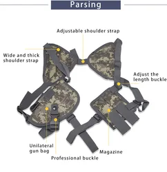 Funda táctica oculta de cuero para pistola G17/G19 axilar
