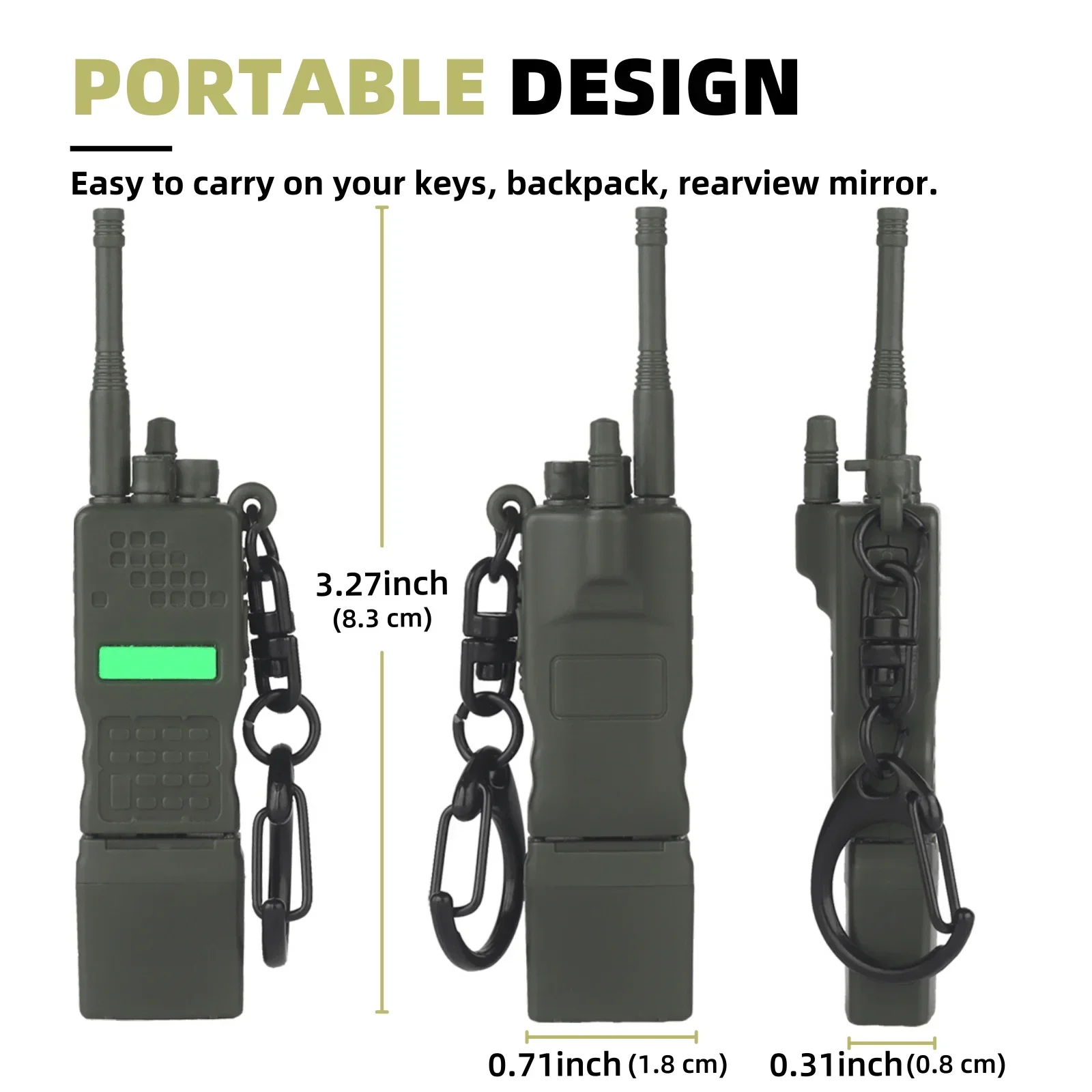 PRC-152 Llavero estilo radio, mini modelo de radio de diseño dividido, regalo de decoración genial para caza, airsoft al aire libre - imagen 4
