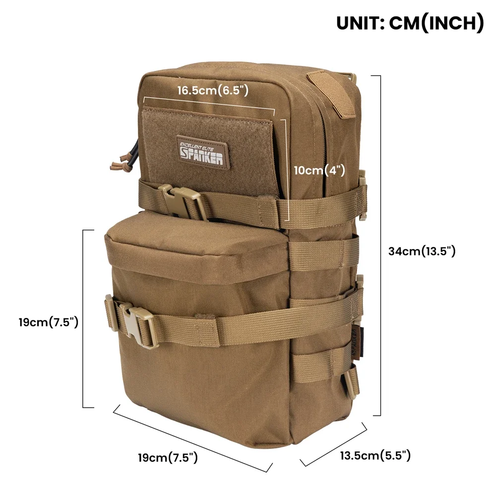 Mochila de hidratación táctica, bolsa de agua de nailon para exteriores con bolsas de vejiga de 3 litros para caza, senderismo, escalada, bolsa de hidratación - imagen 3