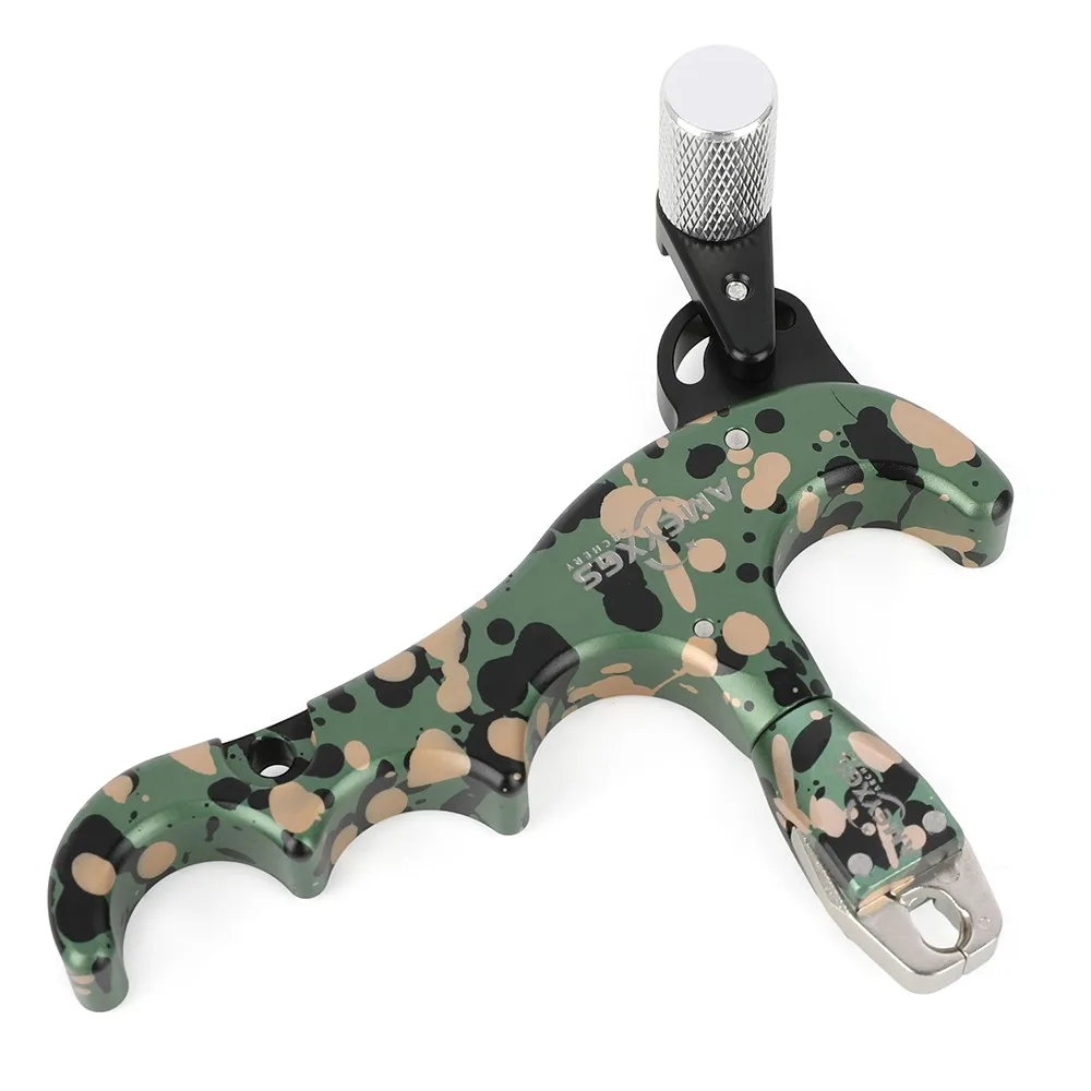 Liberación del arco compuesto de tiro con arco de 4 dedos 360 °   Accesorios de tiro ajustables de aleación de aluminio LH/RH de liberación de pulgar de caza giratoria - imagen 2