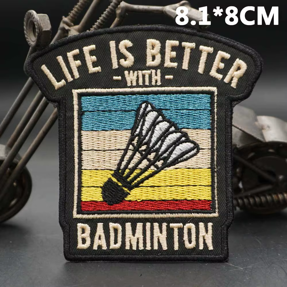 Parche bordado bádminton con velcro para ropa mochila y gorras - imagen 4